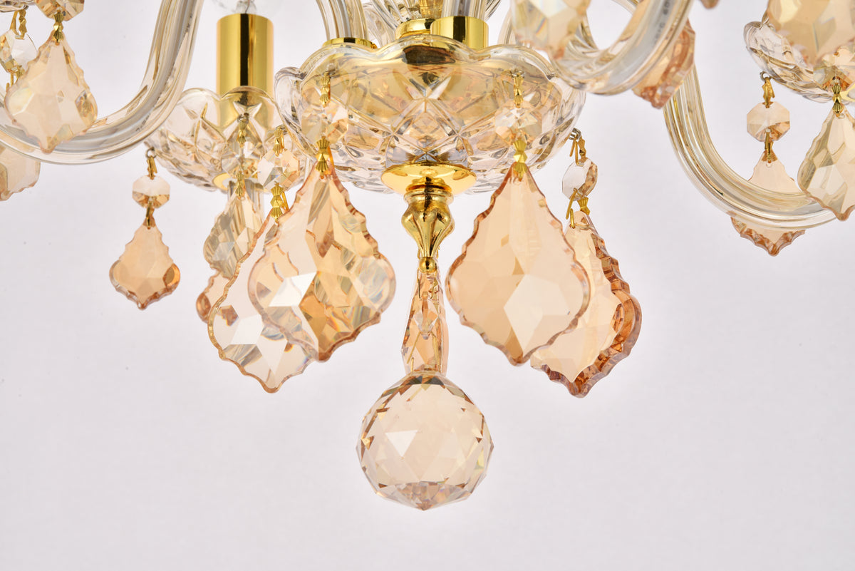 Rococo 4 light Golden Shadow Pendant Golden Shadow (Champagne) Royal Cut Crystal