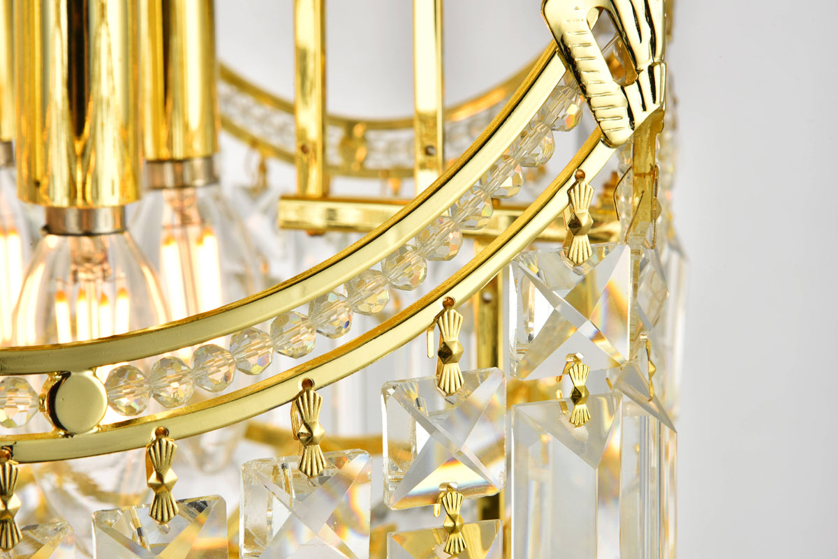 Corona 6 light Gold Flush Mount Clear Royal Cut Crystal