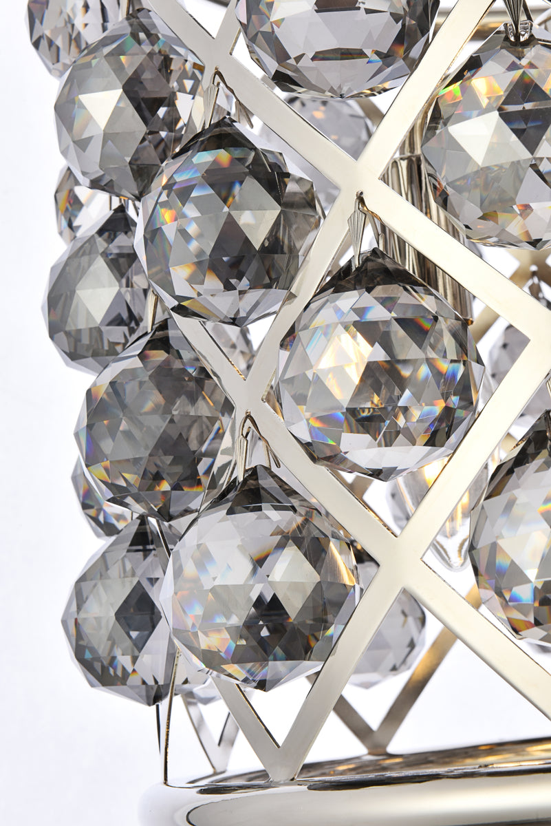 Madison 4 light polished nickel Pendant Silver Shade (Grey) Royal Cut Crystal