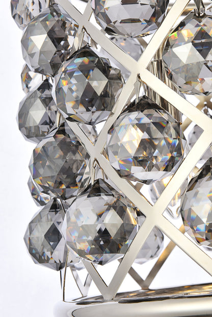 Madison 4 light polished nickel Pendant Silver Shade (Grey) Royal Cut Crystal