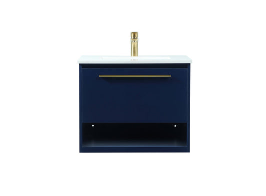 24 inch Single bathroom vanity in blue