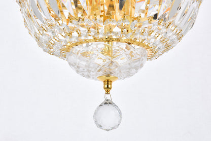 Tranquil 6 light Gold Pendant Clear Royal Cut Crystal