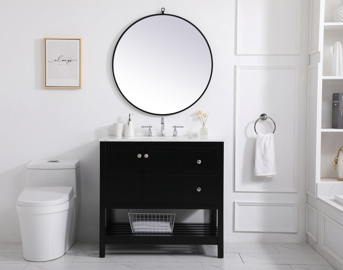 36 inch Single Bathroom Vanity in Black