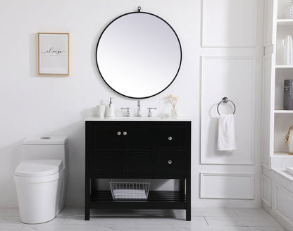 36 inch Single Bathroom Vanity in Black