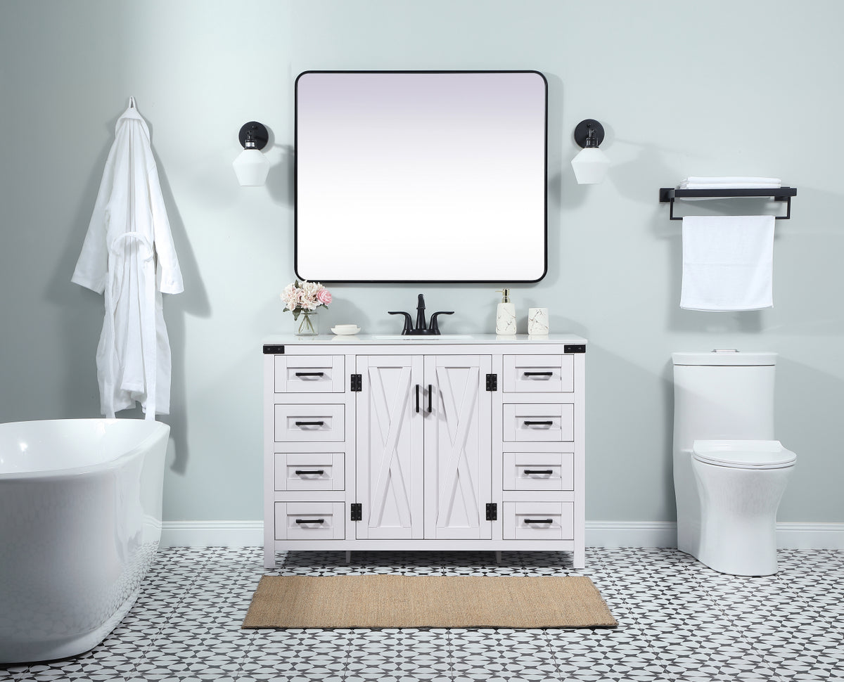 48 inch Single bathroom vanity in white