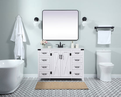 48 inch Single bathroom vanity in white
