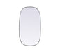 Metal Frame Oval Mirror 20x36 Inch in Silver