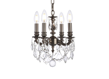 Lillie 4 light Pewter Pendant Clear Royal Cut Crystal
