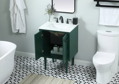 24 inch Single bathroom vanity in green