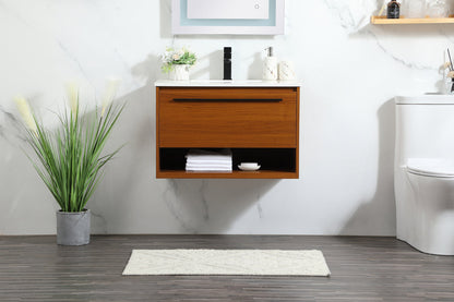 30 inch Single bathroom vanity in teak