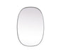 Metal Frame Oval Mirror 27x40 Inch in Silver