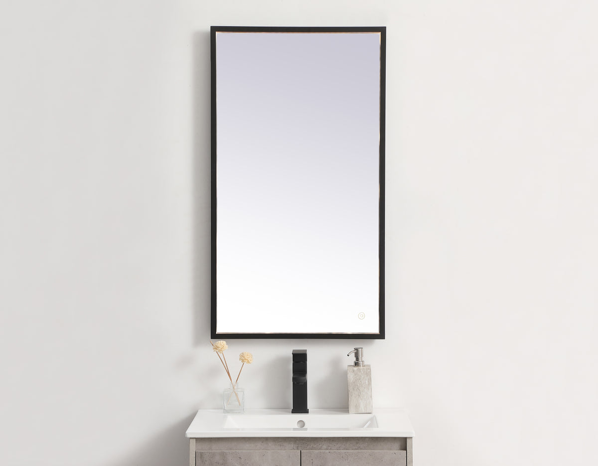 Pier 20x36 inch LED mirror with adjustable color temperature 3000K/4200K/6400K in black