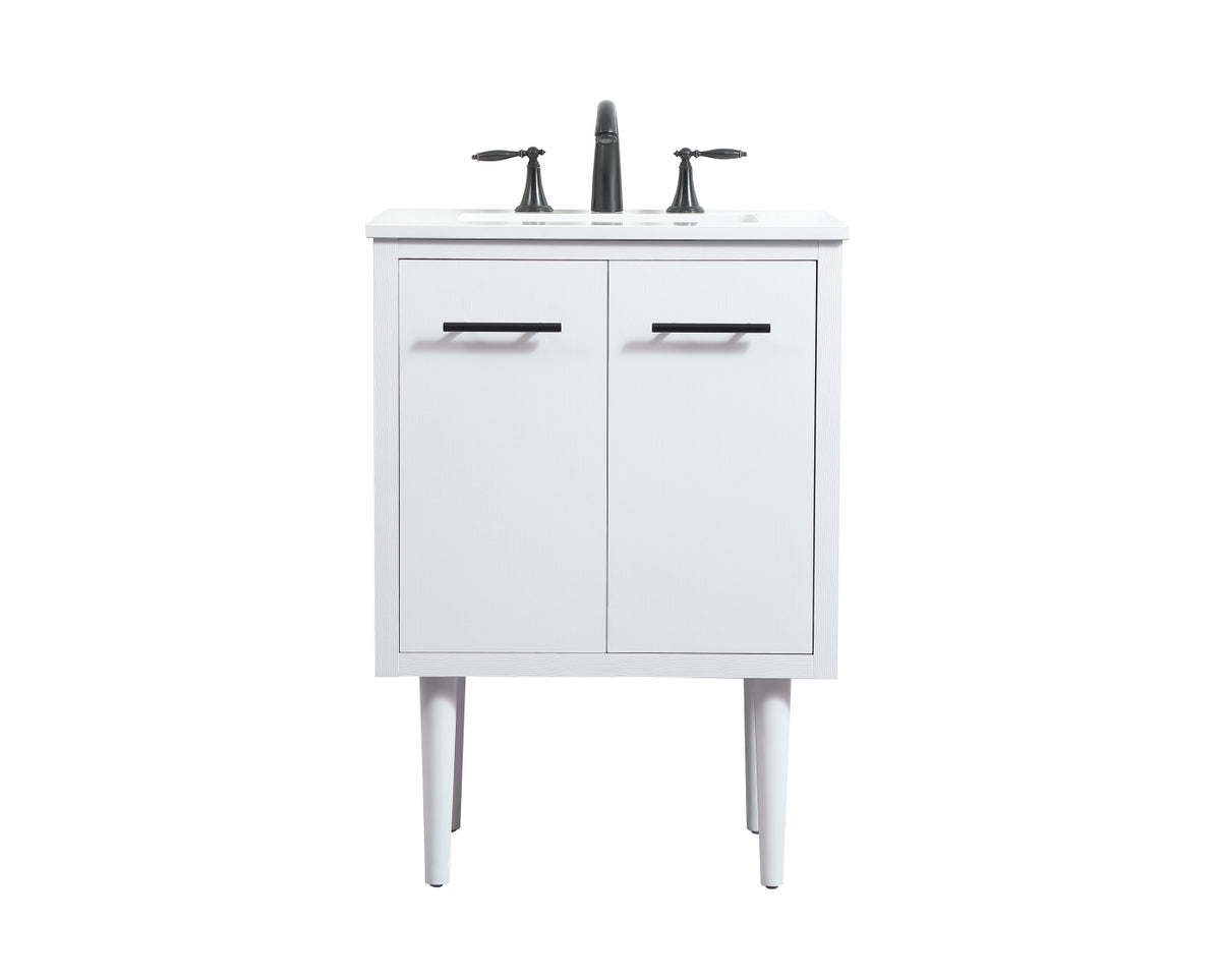 24 inch Single bathroom vanity in white