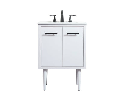 24 inch Single bathroom vanity in white