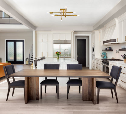 Script 8 lights brass flush mount