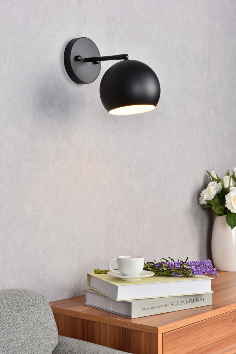 Othello 1 light black wall sconce
