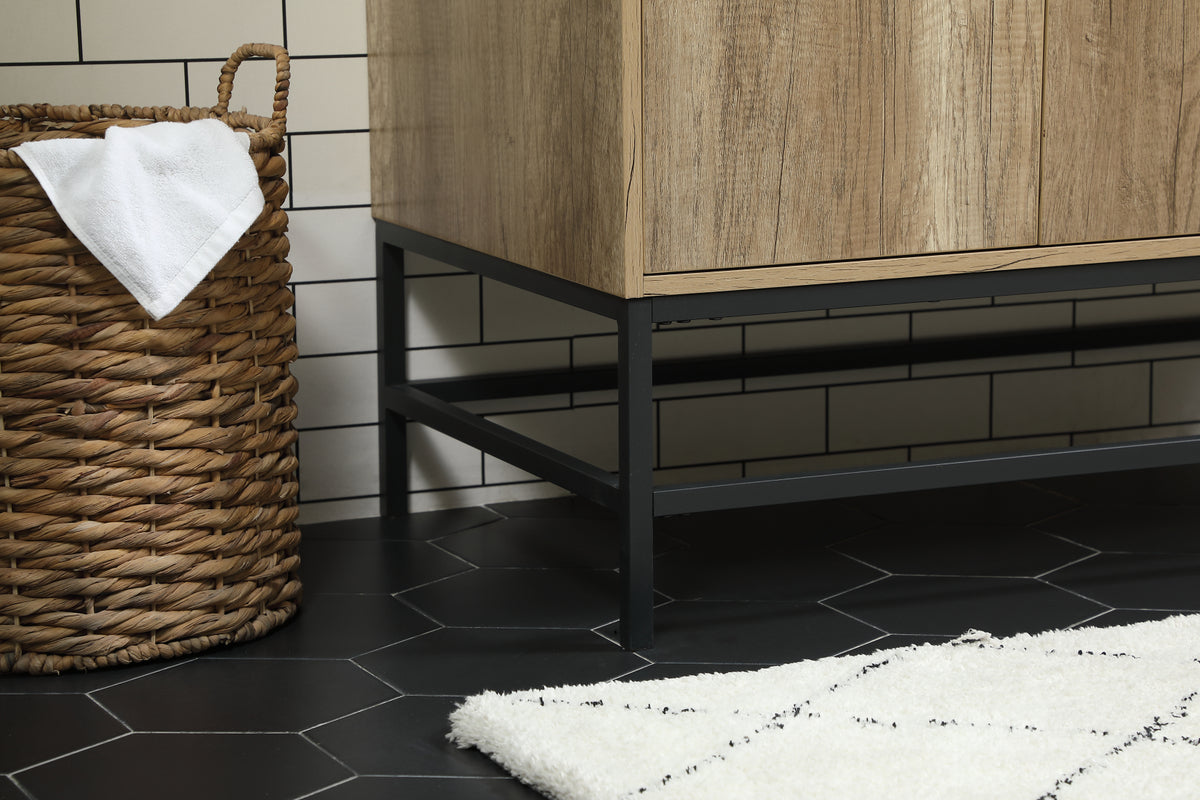 42 inch Single bathroom vanity in natural oak