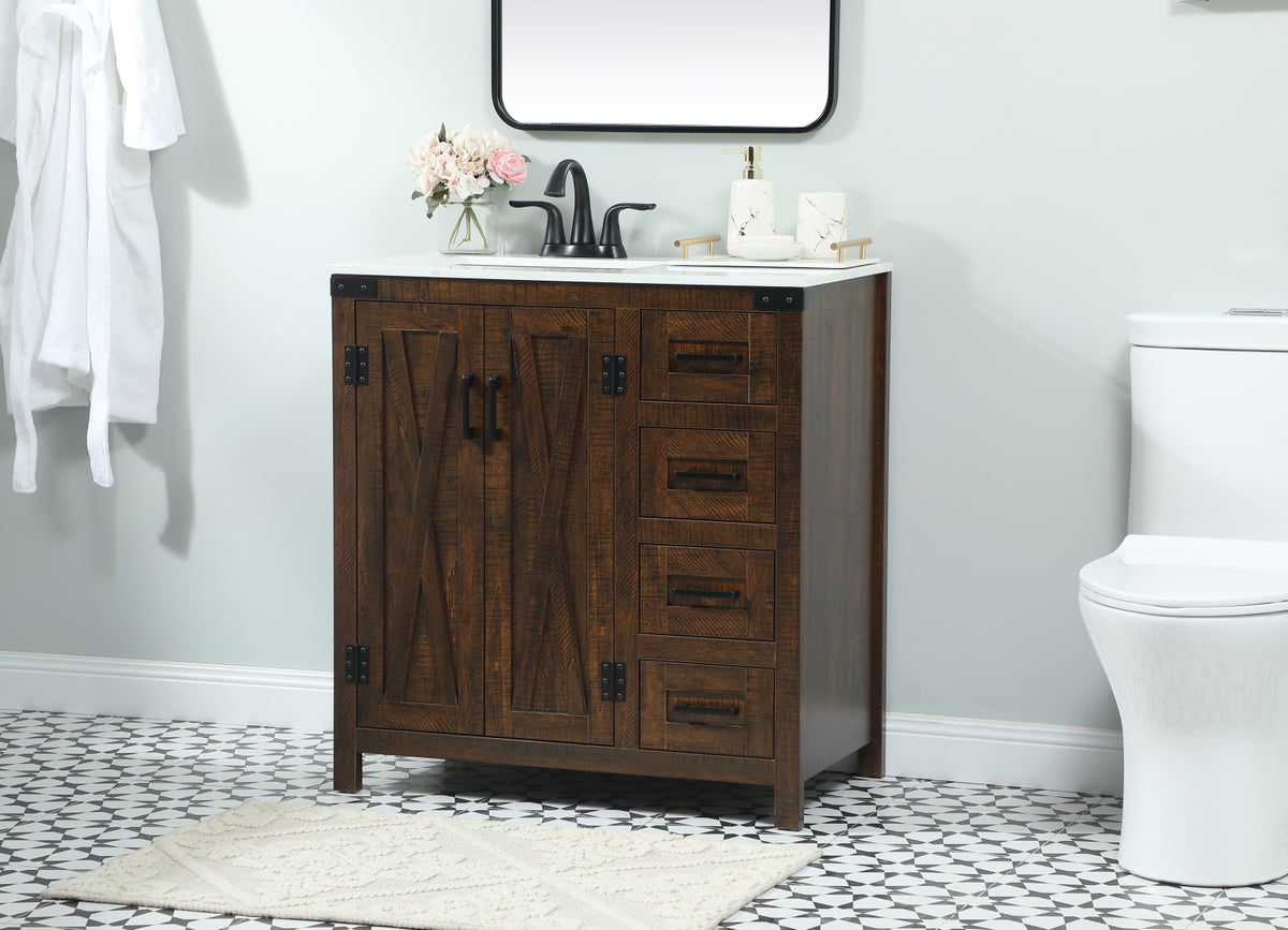 32 inch Single bathroom vanity in expresso