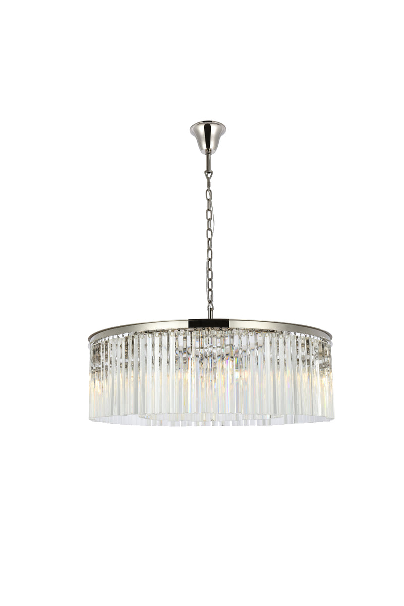 Sydney 10 light polished nickel Chandelier Clear Royal Cut Crystal