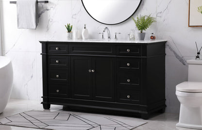 60 inch Single bathroom vanity set in black