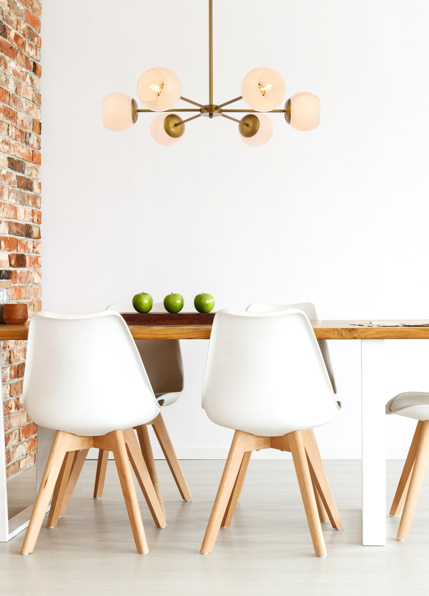 Briggs 30 inch pendant in brass with white shade
