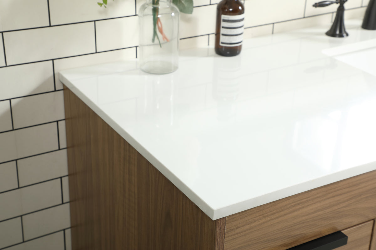 60 inch Single bathroom vanity in walnut brown