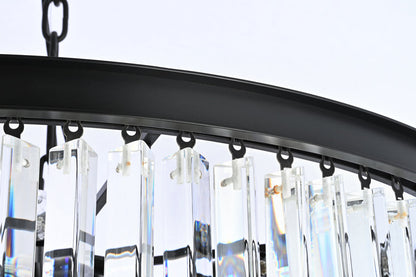 Sydney 36.5 inch spiral crystal chandelier in matte black