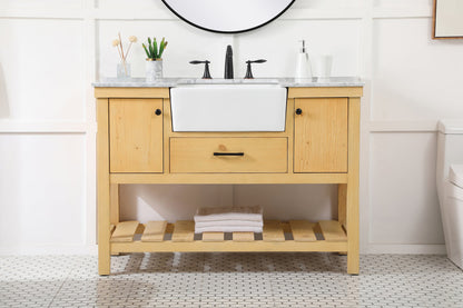 48 inch Single bathroom vanity in natural wood