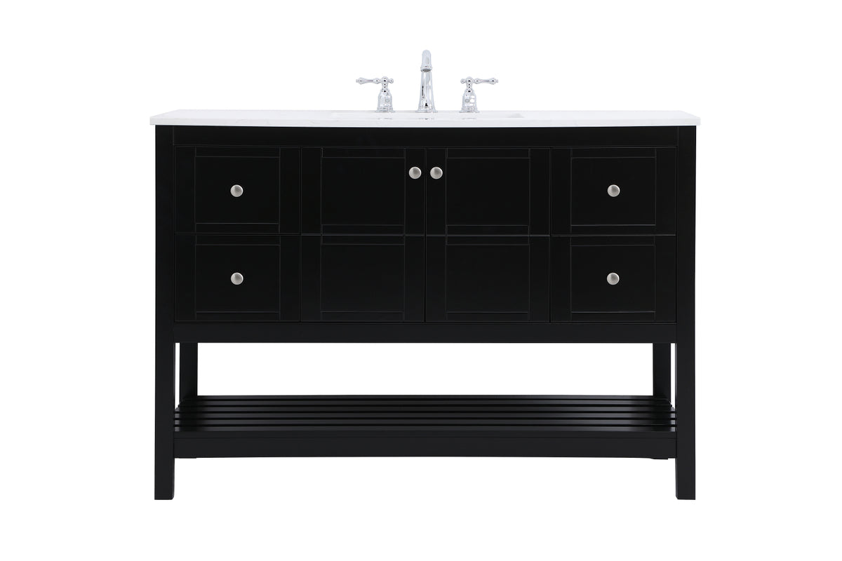48 inch Single Bathroom Vanity in Black