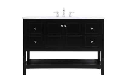 48 inch Single Bathroom Vanity in Black