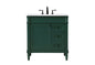 32 inch Single bathroom vanity in green
