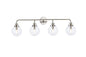 Hanson 4 lights bath sconce in polished nickel with clear shade