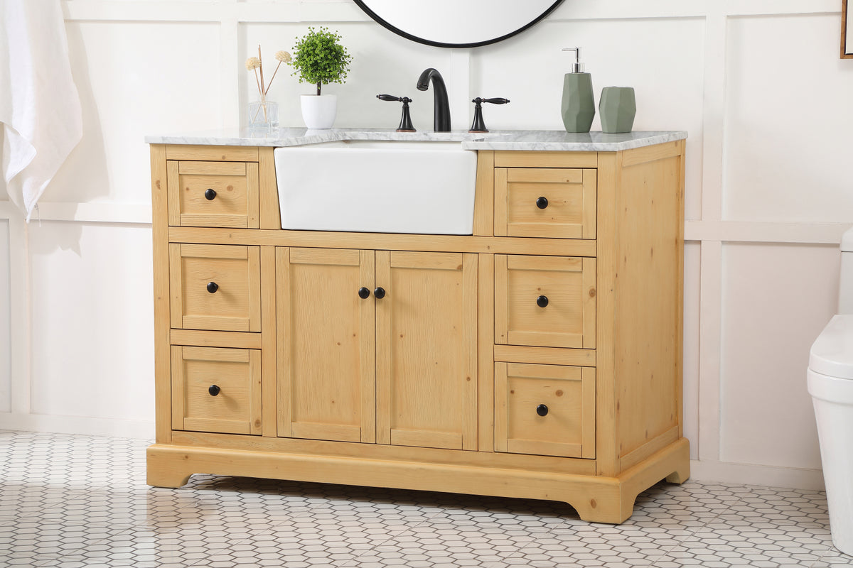 48 inch Single bathroom vanity in natural wood