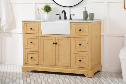 48 inch Single bathroom vanity in natural wood
