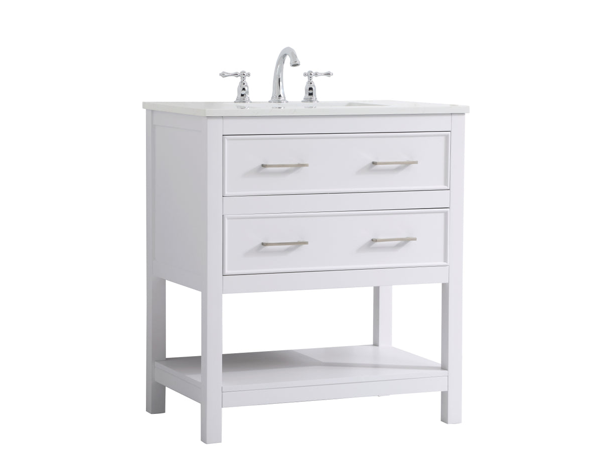 30 inch Single Bathroom Vanity in White