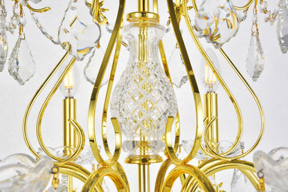 St. Francis 8 light Gold Chandelier Clear Royal Cut Crystal