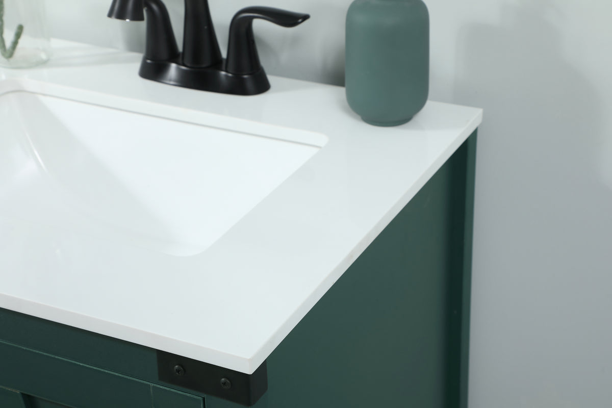 24 inch Single bathroom vanity in green