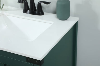 24 inch Single bathroom vanity in green