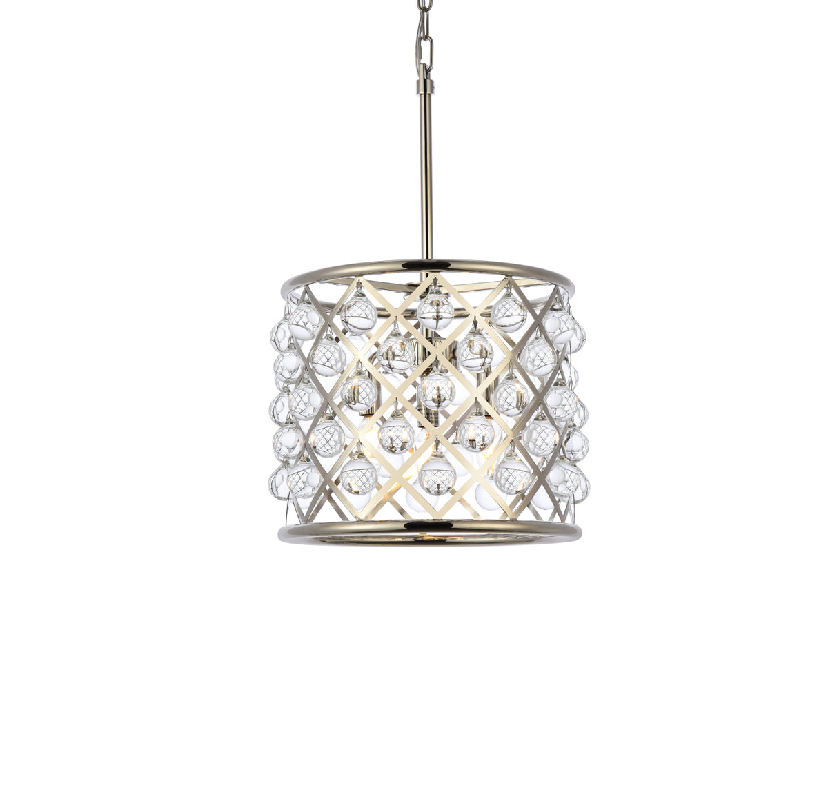 Madison 3 light polished nickel Pendant Clear Royal Cut Crystal