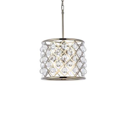 Madison 3 light polished nickel Pendant Clear Royal Cut Crystal