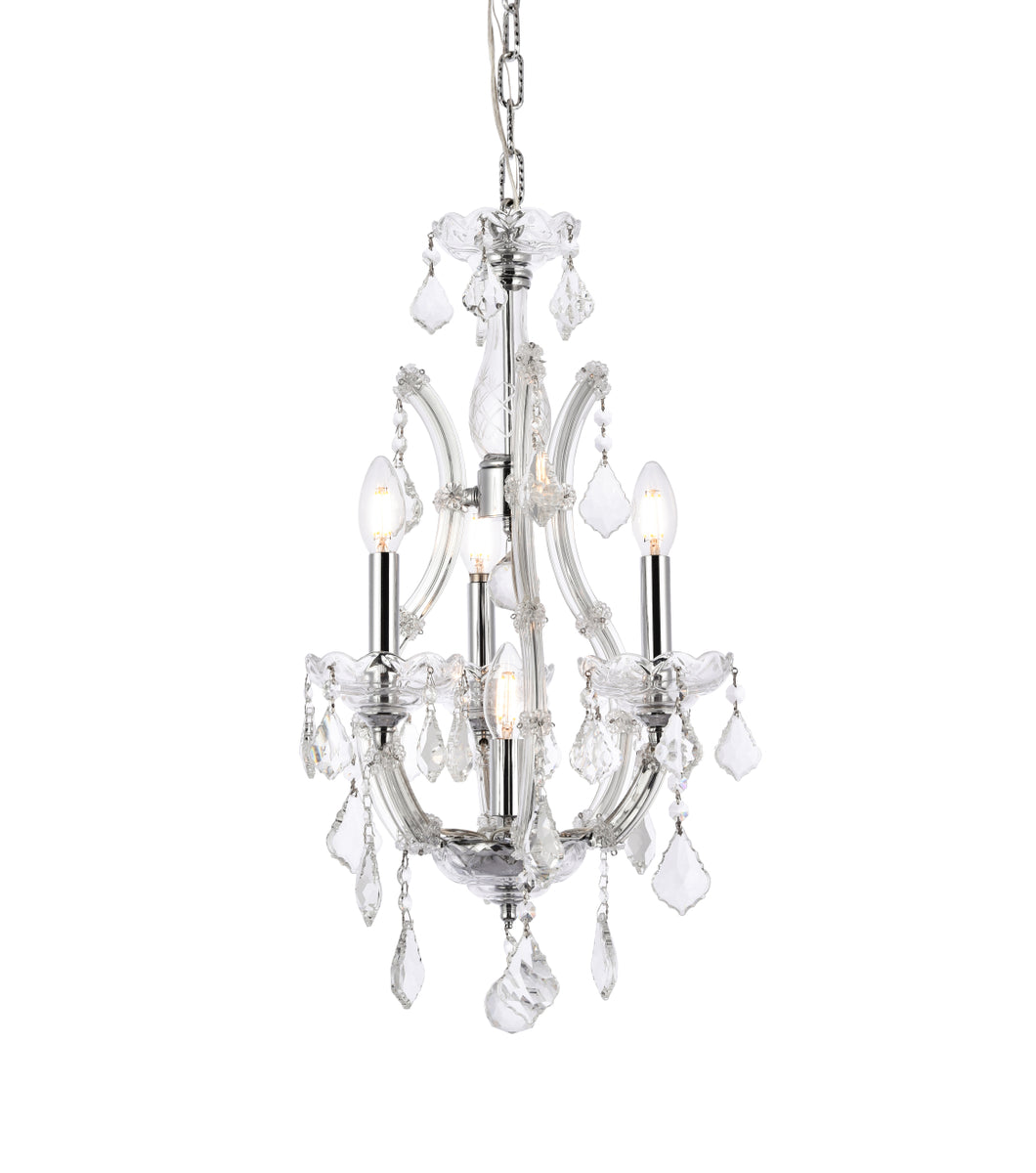 Maria Theresa 4 light Chrome Pendant Clear Royal Cut Crystal