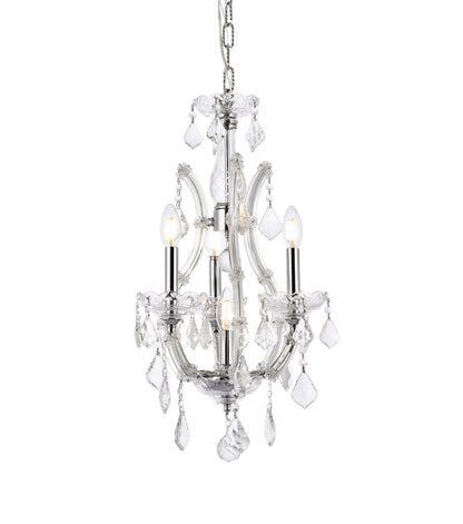 Maria Theresa 4 light Chrome Pendant Clear Royal Cut Crystal