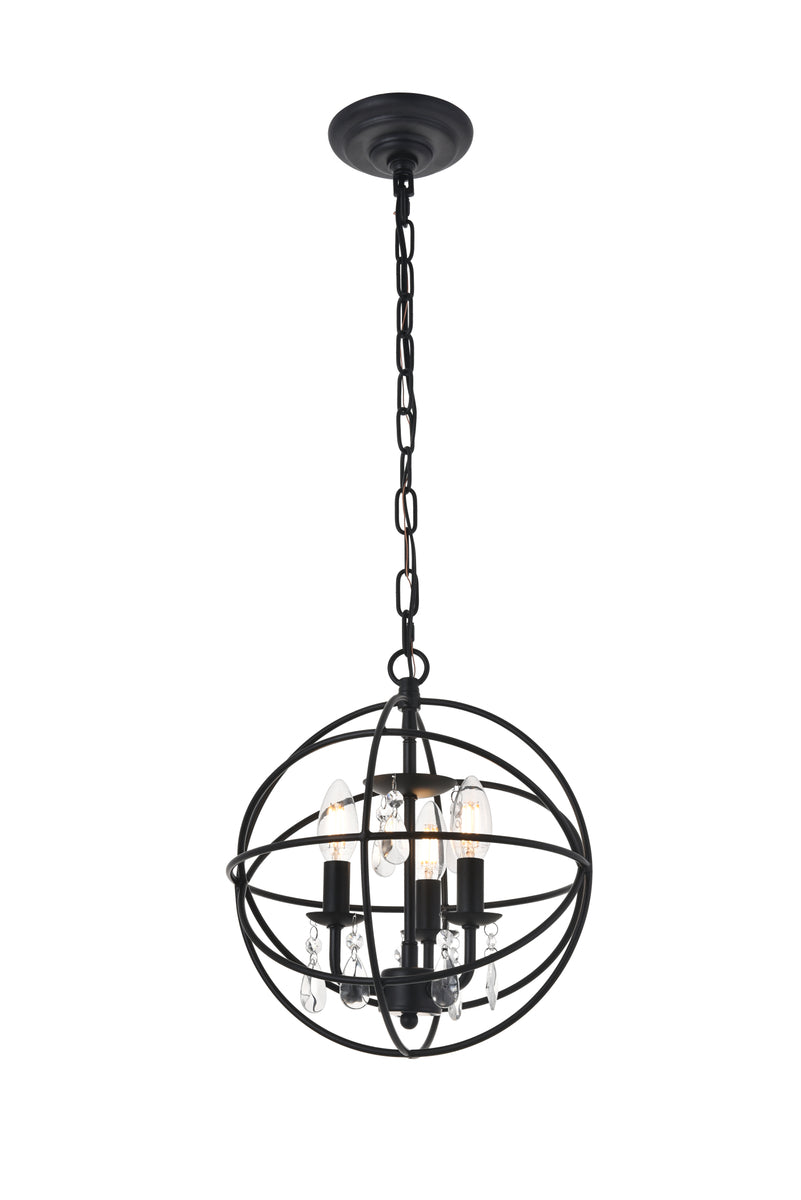 Wallace 3 light Matte Black Pendant