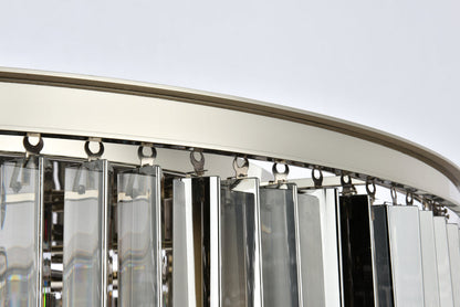 Sydney 10 light polished nickel Flush Mount Silver Shade (Grey) Royal Cut Crystal