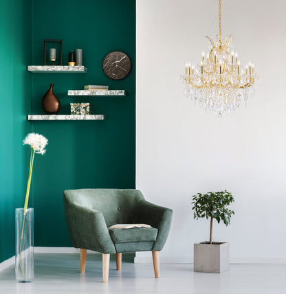 Maria Theresa 19 light Gold Chandelier Clear Royal Cut Crystal