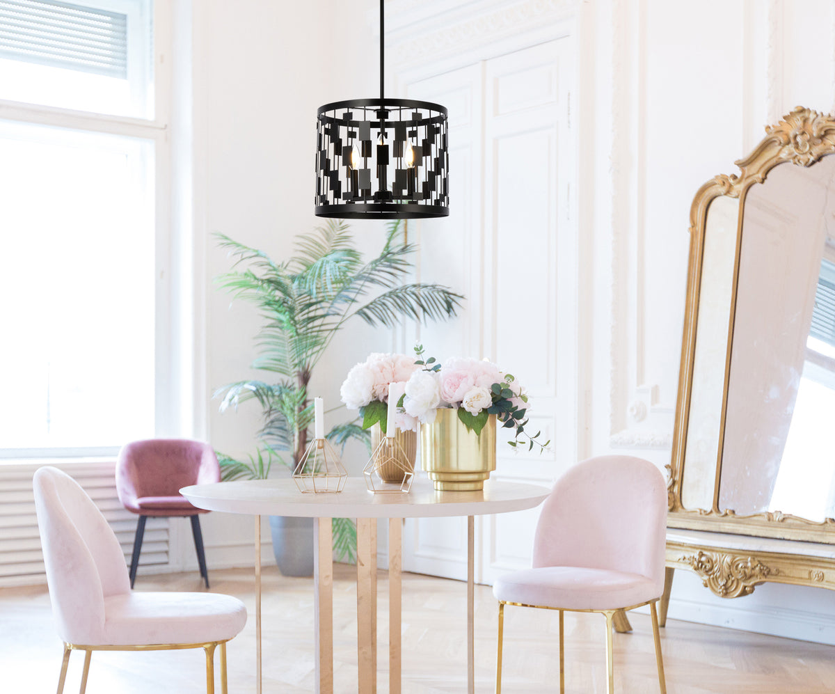 Levante 3 lights pendant in black