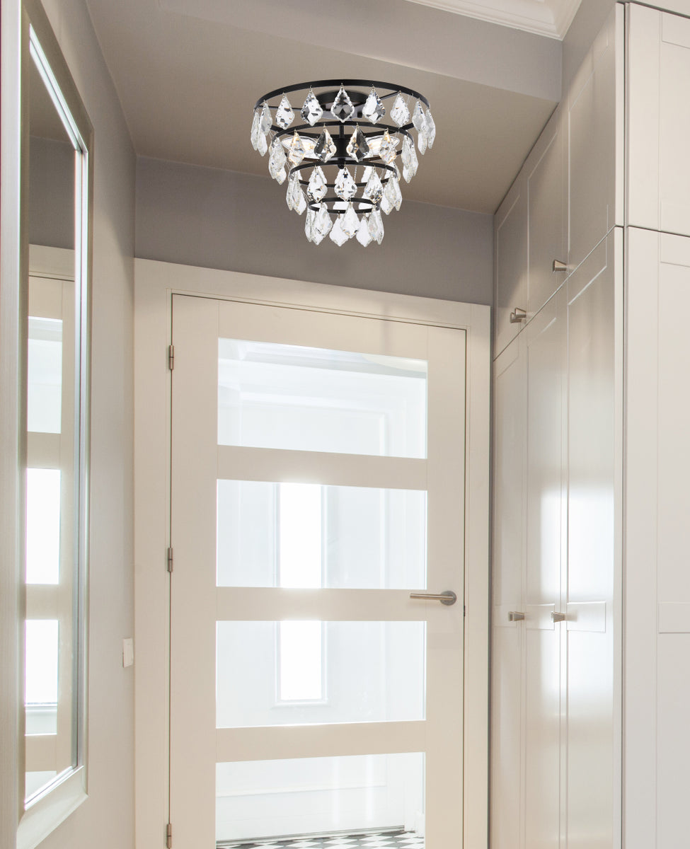 Ella 14 inch flush mount in black