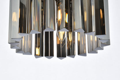 Sydney 3 light polished nickel Flush Mount Silver Shade (Grey) Royal Cut Crystal