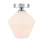 Gene 1 light Chrome and Frosted white glass Flush mount
