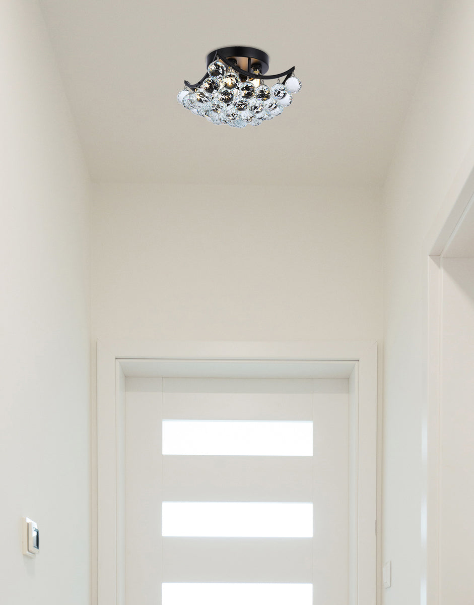 Corona 10 inch black flush mount